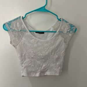 Lace crop top from rosette by be cool white